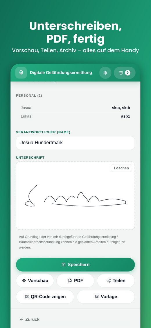 Unterschrift und PDF